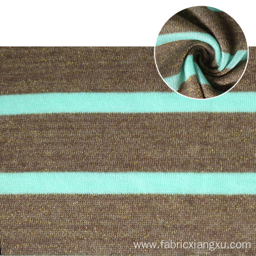 single jersey patterned knitted striped glitter fabric